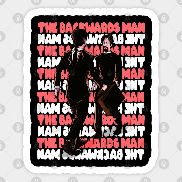 Backwards Man Sticker by LVBart